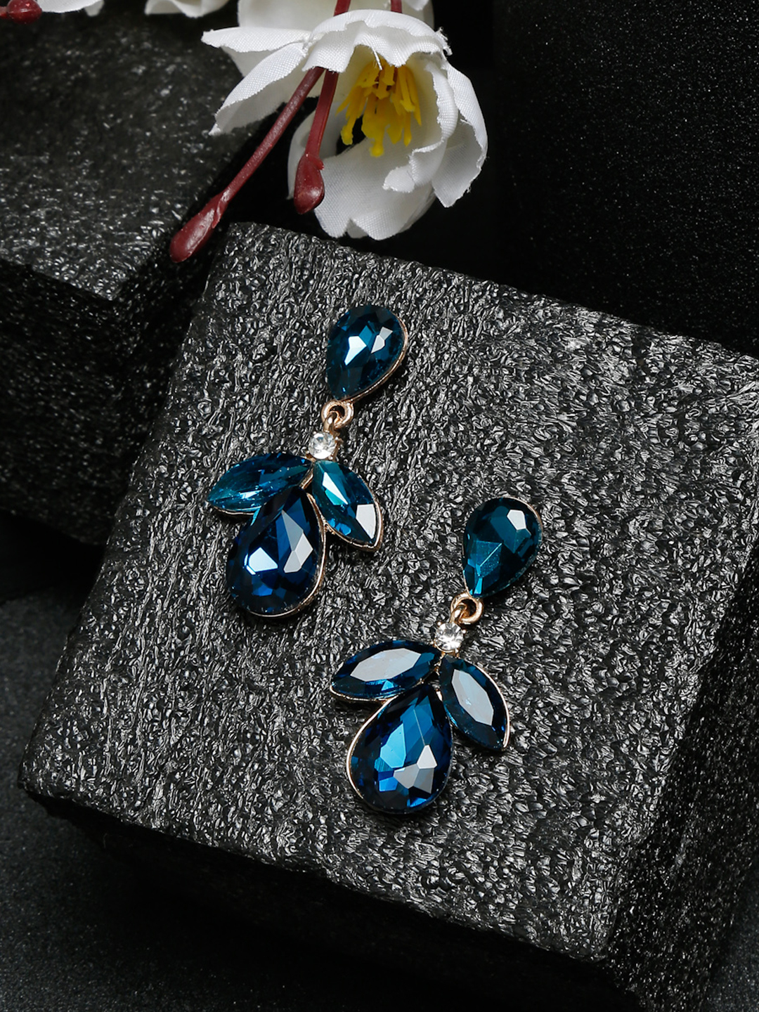 YouBella Jewellery Celebrity Inspired Drop Earrings for Girls and Women (Blue) (YBEAR_33348)